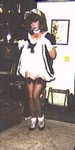 sissy maid lifts skirt